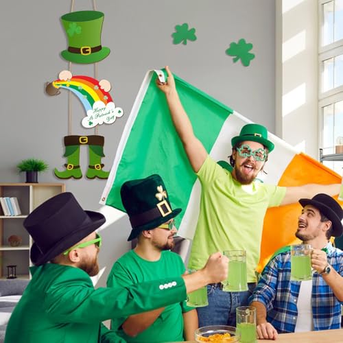St. Patrick's Day Leprechaun Wooden Door Sign - 34.7 x 8.7 in