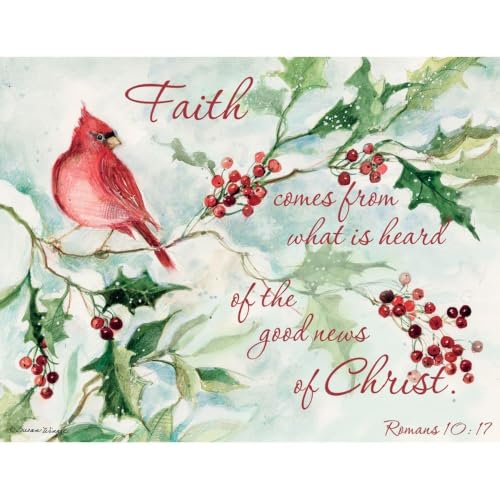 Lang Christmas Cards Set - Cardinal and Berries with Envelopes, Susan Winget Design
