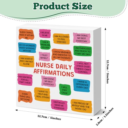 Inspirational Wooden Box Sign for Nurses - Desk Decor & Affirmations