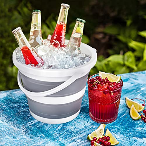 Craftend 5L Collapsible Cleaning Bucket - Portable & Foldable for Camping, Car Washing, and Household Use