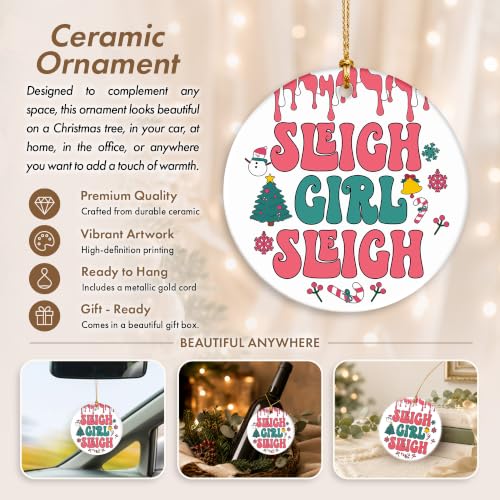 Retro Pink Christmas Ornament with Humor - Holiday Keepsake for Teen Girls & Friends