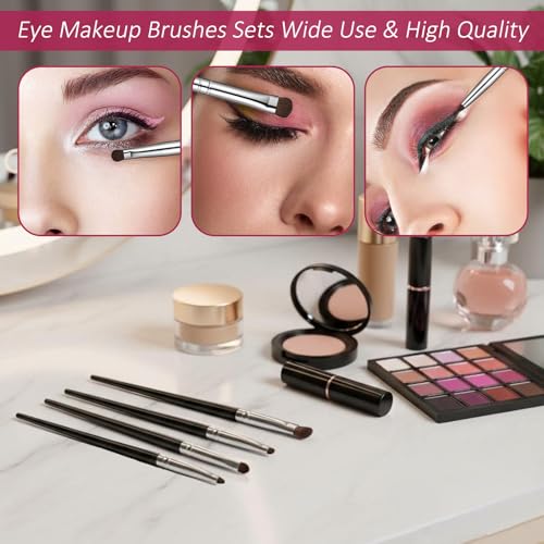 Styquenzer Mini Smudge Brush Set with Natural Horsehair for Eyeshadow and Eyeliner