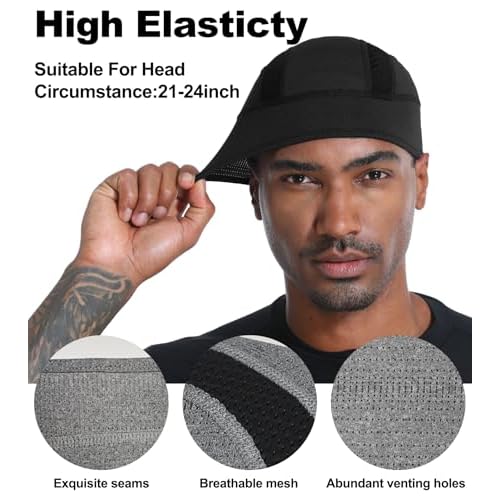 2 Pieces Skull Caps Helmet Liner for Men Women Cooling Cycling Hat Beanie for Running Fits Under Helmets