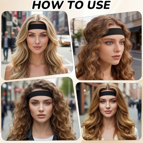 Ocapind 2 Pcs Velvet Wig Melting Band for Lace Front Wigs, C-Shaped Ear Painless Elastic Headband