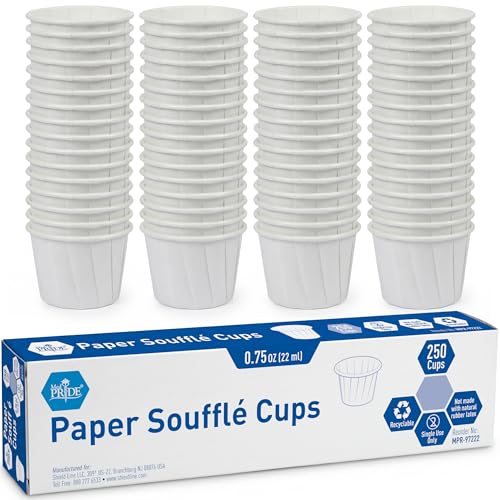 MED PRIDE Disposable Paper Medicine Cups, 0.75 oz Pill Holder - 250 Pack