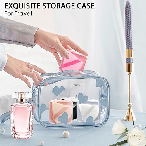 Triangle Powder Puff with Travel Case Reusable Velour Makeup Sponge 8 Pcs