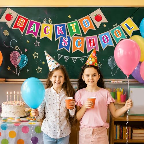 Back to School Banner & Apple Garland for Classroom Decor
