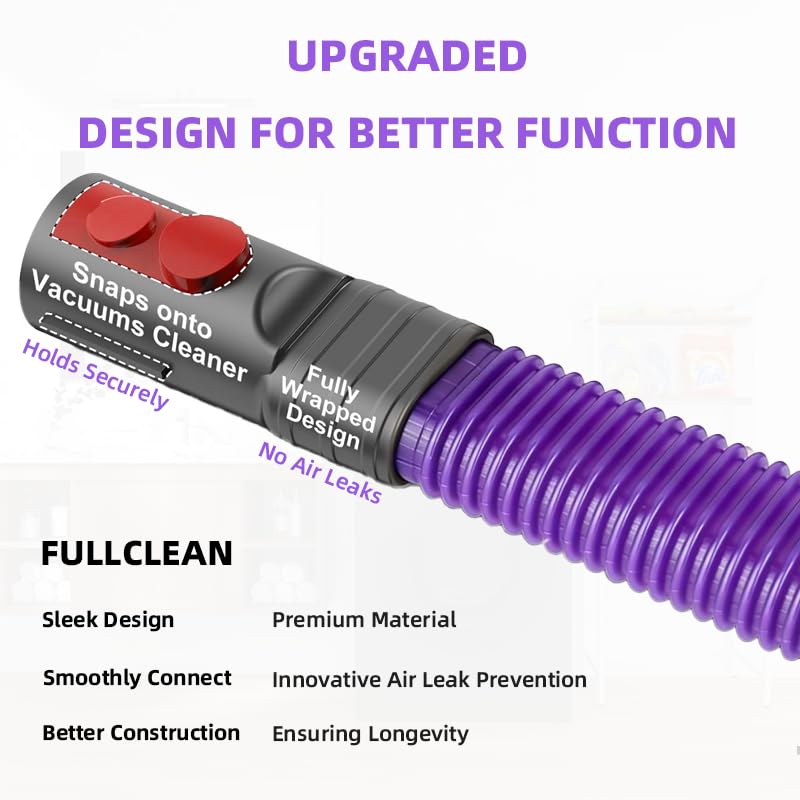 Flexible Dryer Vent Lint Vacuum Attachment for Dyson V7-V15 & Gen5 Vacuums