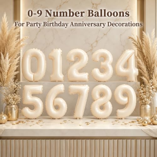 CARGEN 40-Inch Creamy White Number 1 Balloon for Parties