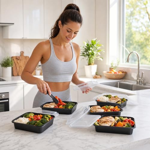 12 oz Food Storage Containers with Lids - 10 Pack Meal Prep