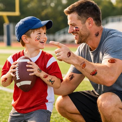 Football Temporary Tattoos for Kids - 108 Pcs Sports Party Favors