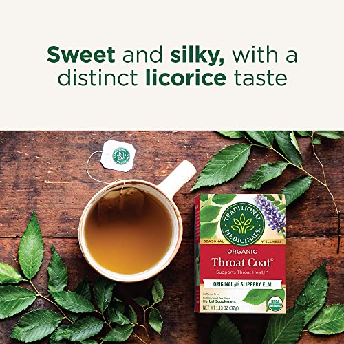 Traditional Medicinals Organic Throat Coat Tea, Caffeine-Free, 16 Tea Bags