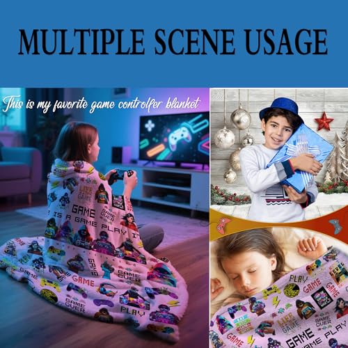 Gamer Throw Blanket Pink - Soft & Cozy 40x50 for Game Lovers