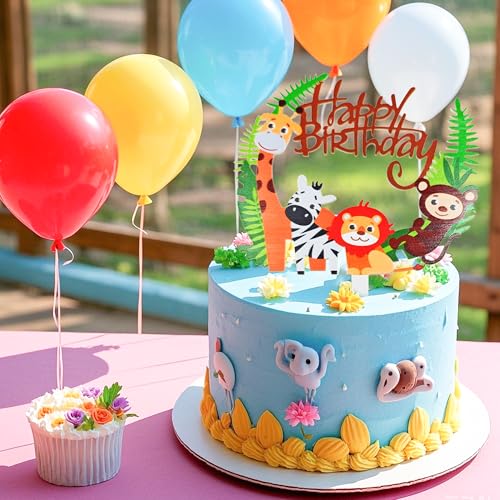Jungle Animal Cake Topper - Wildlife Birthday Decoration