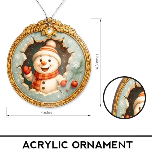 Snowman Christmas Ornament 2025 Acrylic Holiday Decor for Tree or Gift