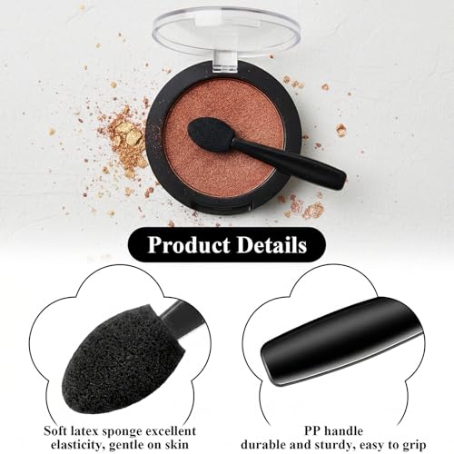50 Pcs Disposable Eyeshadow Applicators Double Sided Sponge Makeup Brushes