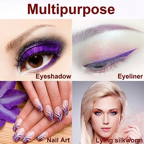 Rosarden Purple Glitter Eyeliner Liquid - Waterproof Shimmer Eye Liner