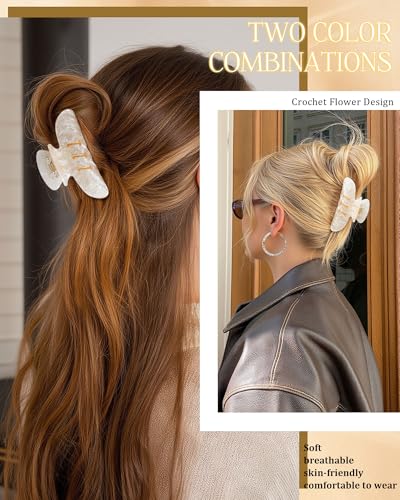 Molans Lucky Number 111 Acrylic Hair Claw Clip for Thick Hair