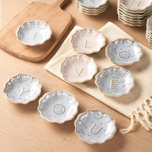 Meideal Ceramic Soy Sauce Dish 2 Oz Beige Dipping Bowls Set of 2