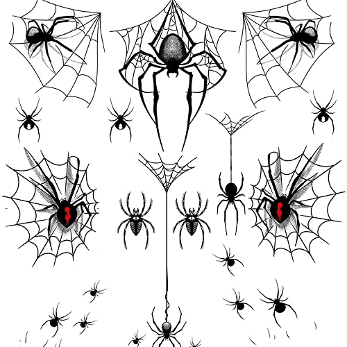 Spider Temporary Tattoos Web Gothic Face Makeup Stickers for Halloween
