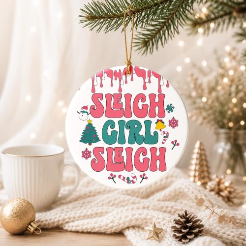 Retro Pink Christmas Ornament with Humor - Holiday Keepsake for Teen Girls & Friends