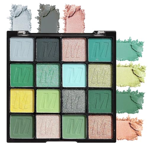PPPanYiDi 16-Color Green Eyeshadow Palette Matte & Shimmer Makeup