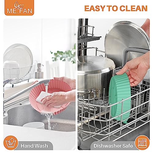 ME.FAN Reusable Silicone Air Fryer Liners for 4-7 QT - 2 Pack