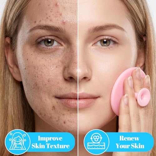 8 Pcs Silicone Face Scrubber Exfoliating Brush for Deep Cleansing