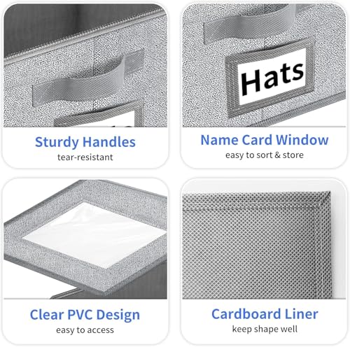 Hat Organizer for Baseball Caps - Holds Up to 12 Hats with Clear Window