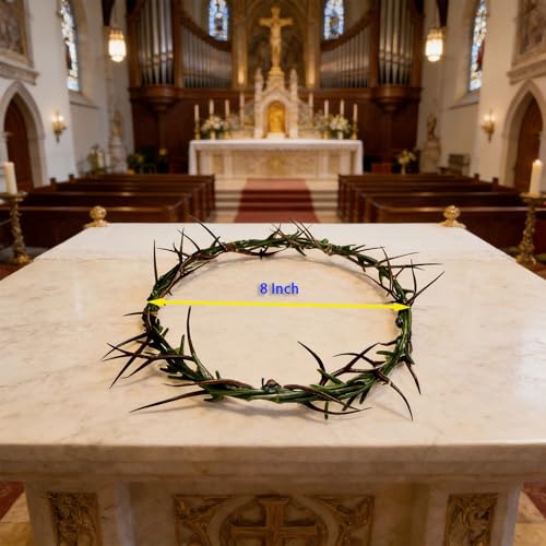 Wearable Crown of Thorns Life Size 8 Inch for Religious Decor & Costumes