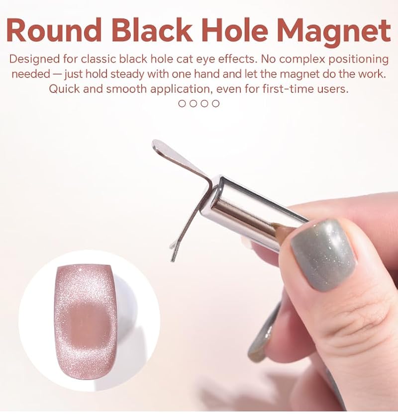 Rolabling Heart Magnet Cat Eye Nail Tool Set with Y-Shaped Guide Wand