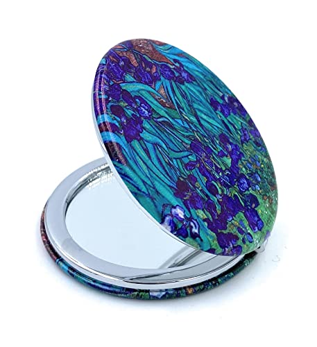 Aeisage Van Gogh Irises Pocket Mirror - Double Sided Small Travel Makeup Mirror
