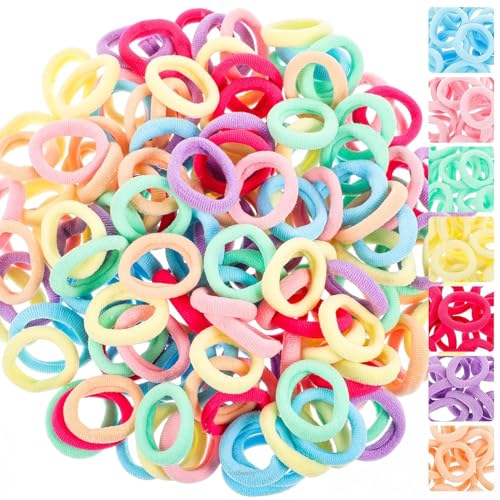 obeoby 150 Pack Soft Seamless Hair Bands and Ponytail Holders 0.8 in
