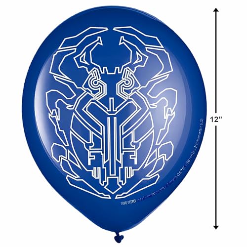 Blue Beetle Latex Balloons - 12" Pack of 6 for Kids' Parties