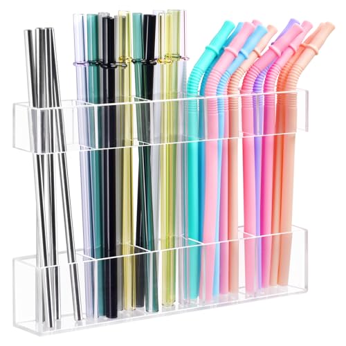 Acrylic Straw Holder for Cabinet Door - Space-Saving Organizer