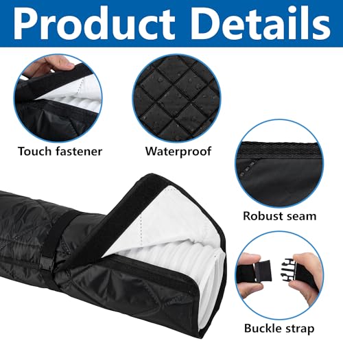 Black Quilting Air Conditioner Hose Cover - Insulated Hose Wrap