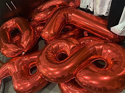 32 Inch Red Number 0 Foil Balloon for Birthday Party Decoration