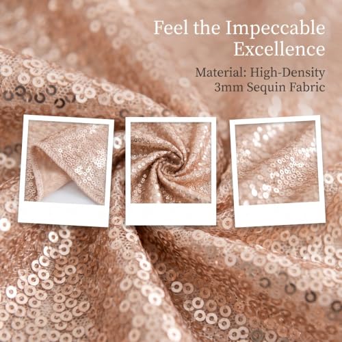 15 Pack Champagne Sequin Table Runners 108 Inches Long for Fall Weddings