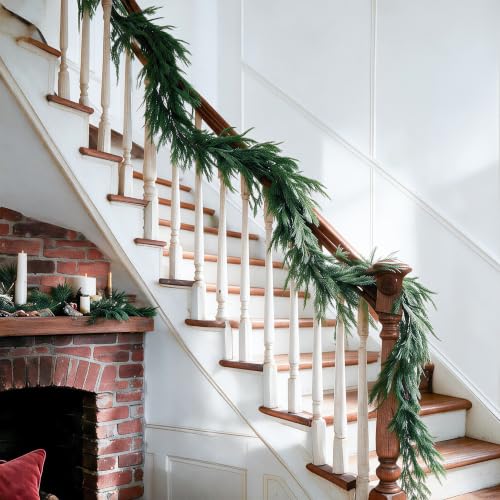 6 Ft Artificial Christmas Garland for Mantel, Stairs, Door & Table - Unlit