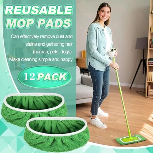 6-Pack Reusable Coral Fleece Mop Pads for Swiffer Mops – Washable Wet & Dry Microfiber Cleaning Cloths