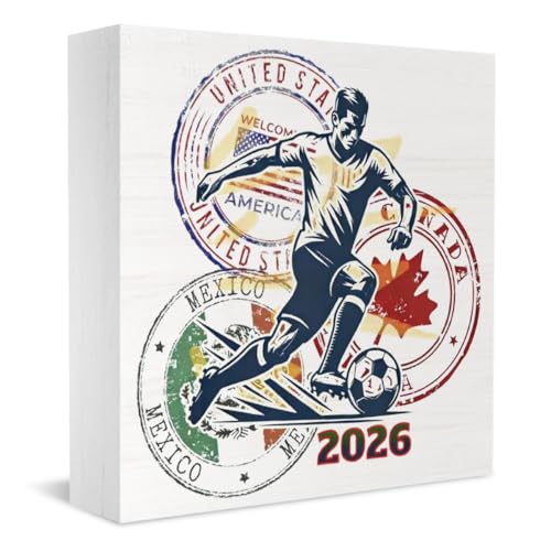 2026 Soccer Cup Wood Desk Decor - Perfect Gift for Fans & Coaches