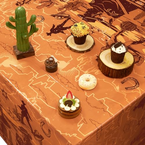 WERNNSAI Western Cowboy Tablecloth - 54x108 Inch Party Decor