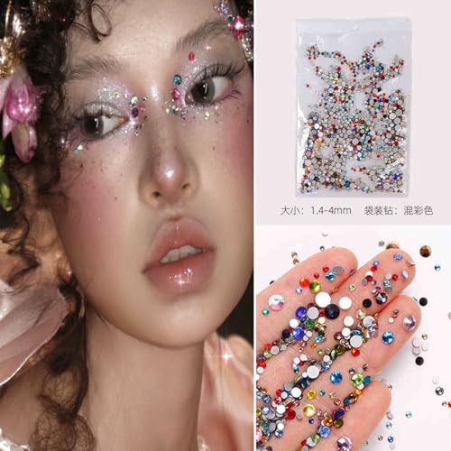 1140Pcs Colorful Nail Rhinestones 3D Flat Back Gems for Acrylic Art