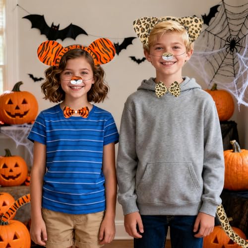 Adults Halloween Animal Costume Set – Tiger, Dalmatian, Giraffe & Pig