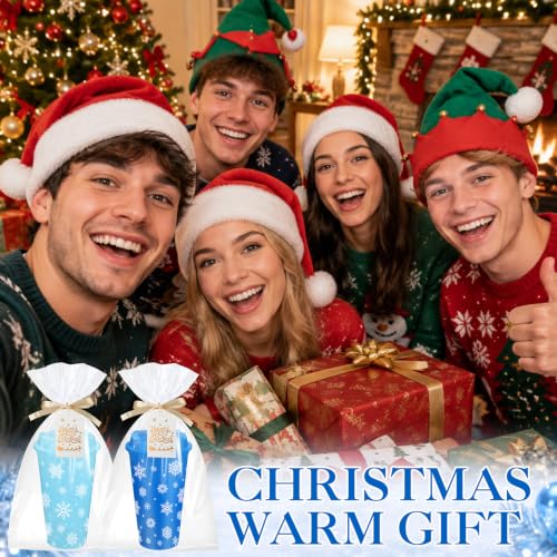 72-Piece Christmas Snowflakes Plastic Tumbler Gift Set - 16oz Bulk Holiday Drinkware
