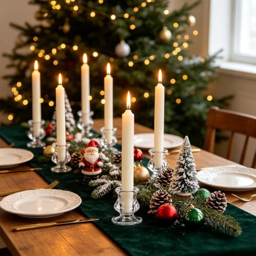 24 Pack Clear Glass Candle Holders Taper Candle Display for Weddings & Events - Variation of THIS listing