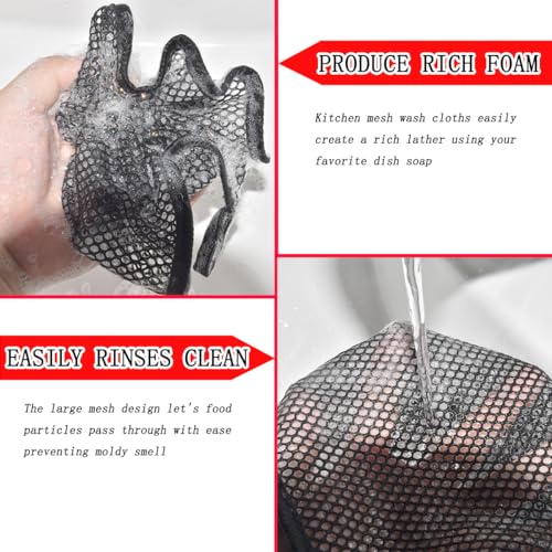 Premium Mesh Dish Cloths for Kitchen, Quick Drying Kitchen Washing