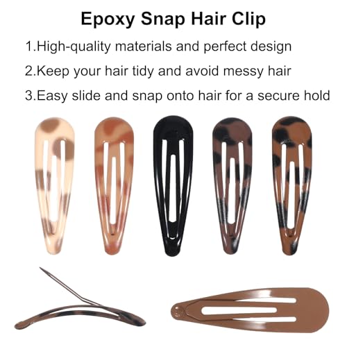 Matwsec Snap Hair Clips for Women 20PCS Small Water Drop Barrettes No Slip
