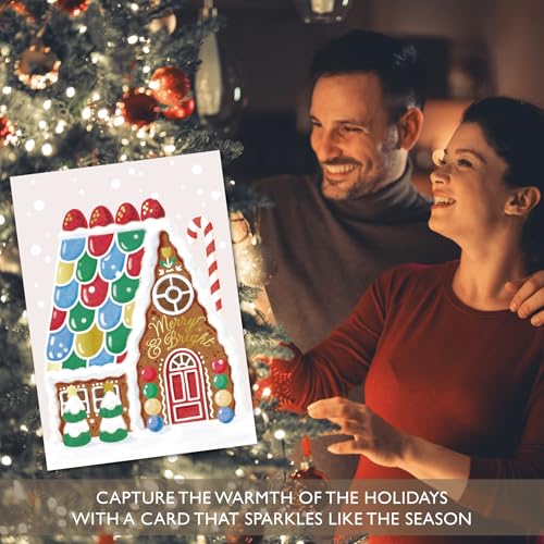 Gooji Vintage Gingerbread House Christmas Card with Envelopes