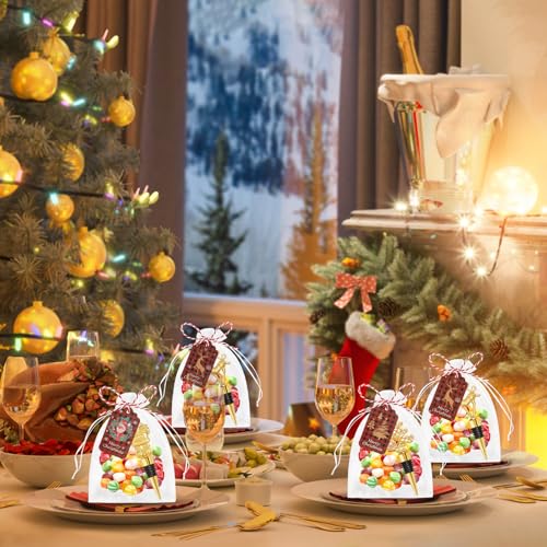 12Pcs Christmas Wine Bottle Stopper Set with Santa Deer Tree Xmas Party Favors